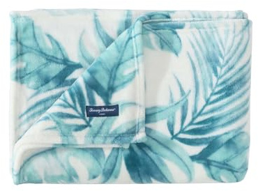 Tommy Bahama - Throw Blanket, Plush Fleece Bedding, Tropical Bedding Set for Bed or Couch (Waimea Bay Green, 50 x 70)