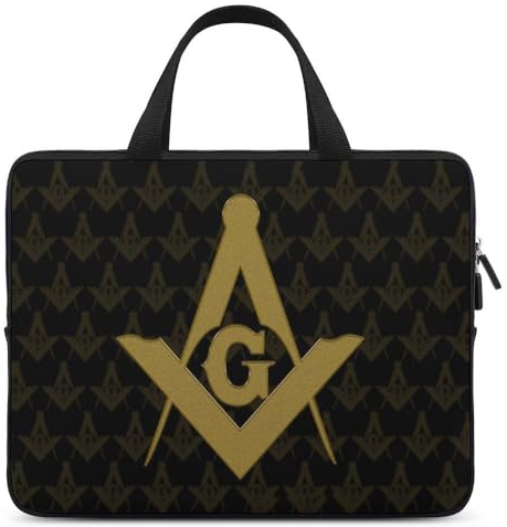 JAGHAWXL Freimaurer Multifunktional Wasserdicht Laptop-Tasche, Langlebige Stoßfeste Computertasche für Männer Frauen, Business Casual Laptoptasche mit Tragegriff (Color : A6, Size : 17in)