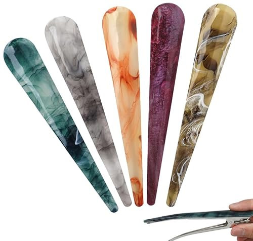 YEYIT Haarspangen mit Entenzähnen, 5 Stück, Schnabelklammern für Haarschnabel, große Acryl-Entenschnabel-Haarspangen für Damen, Krokodil-Haarnadeln (gemischte Farben)