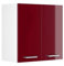 Vicco Hängeschrank R-Line, Wandhängeschrank, Bordeaux Hochglanz/Weiß, 60 cm mit Türen