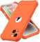 ORETECH for iPhone 14 Case 6.1 inch, with [2 Pack Screen Protector] [Camera Lens Guard] [15FT Military Grade Drop Test] 360° Shockproof Slim Fit Design Rubber Bumper Phone Cover - Orange