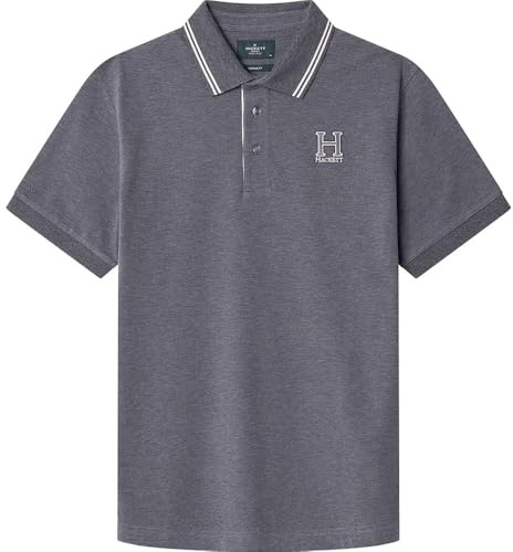 Hackett London Herren Heritage H Polo Poloshirt, Grau (Granitgrau), XL