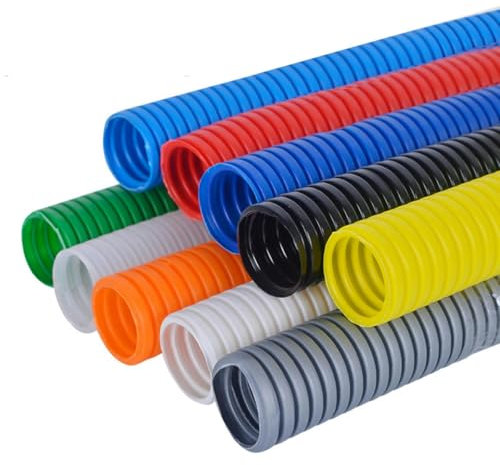 Tubo corrugato colorato 1M 6,5mm-20mm Guaina isolante per cablaggio automatico per auto Guaina per cavi - Arancione - 14,3 mm