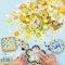 JIAMIAN 360 Pezzi Piastrelle Di Vetro, Mosaico Di Cristallo Di Colore Misto, Tasselli Mosaico, Piastrelle Mosaico Multicolori Decoro Tessere, Per Artigianato(Giallo)