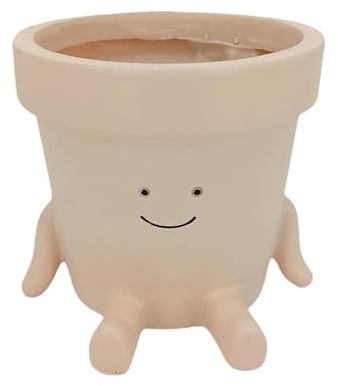 Sitzender Blumentopf | Happy Face Pflanzgefäß, kreativ, bezaubernd, lustig, stilvoller Übertopf mit Ablaufloch, , Freunde, Weihnachten