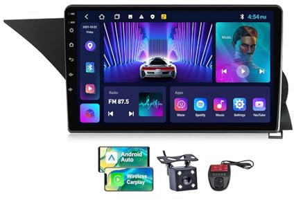 ZZPHKK Android 13 Double DIN GPS Car Radio für Mercedes Benz GLK-Class X204 2012-2015 mit Carplay Android Auto 9 Zoll Screen FM RDS DAB+ Autoradio Bluetooth 5.0 WiFi GPS SWC + DVR Camera(NF-2)