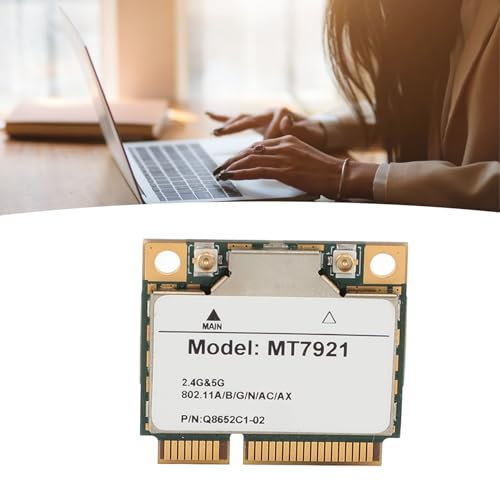 Tarjeta de Red Inalámbrica WiFi 6, 5 GHz 1200 Mbps, 574 Mbps 2,4 GHz Mini PCIE 5.2 WiFi 6 Tarjeta Inalámbrica para 10 11, Transferencia de Datos Más Rápida, Cobertura