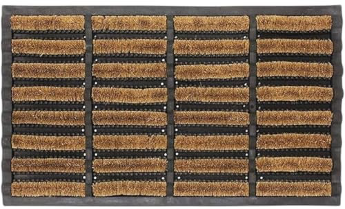 Pro Home Door Mat 40x60cm – Non-Slip Coir Door Mats Outdoor with Durable Rubber Backing – Super Absorbent, Machine Washable Outdoor Mat for Rain, Mud & Dirt – Ideal for Home, Porch, Patio (Pack of 1)