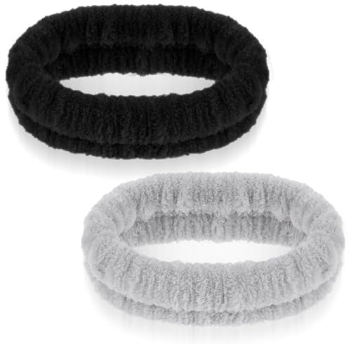 HJZHII 2 Stück Spa Gesicht Kosmetik Stirnband,Haarband Kosmetik,Abschmink Haarband Skin Care Zubehör Elastisch Stirnbänder Haarbänder Saugfähiges für Mädchen Make Up Waschen Yoga Sport Duschen Übungen