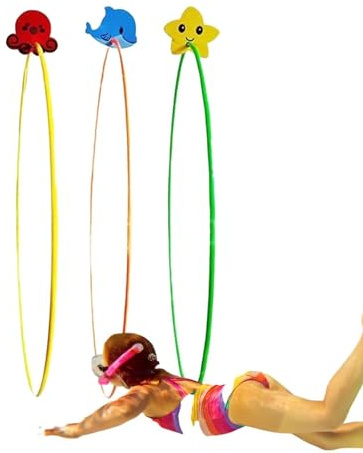 laxreheye Tauchen im Pool schwimmen durch den Ring, schwimmen durch die Spielzeuge der Ringe, 3 x lustige Poolspielzeuge - Hohe Stabilität schwimmen durch Ring zum Tauchen