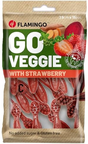 Bastoncini per cani – Snack Veggie Spazzolino con Fragola Rossa – 7,5cm – 120g – senza glutine – favorisce l’igiene dentale