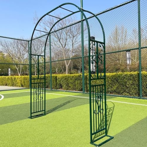 Wetsfgdg Rosenbogen aus Metall - Stabil, L220xW40xH230cm, Metallbogen, robuster Gartenbogen aus stabilem Stahl, langlebig und standsicher, auch für schwere Pflanzen geeignet, Dunkelgrün B