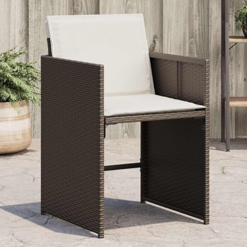 Mimdixy Campingstuhl Gartenstühle Balkonstühle,Gartenstühle mit Kissen 4 STK. Braun Poly Rattan,Relaxsessel Für Terrasse,Balkon,Garten,Kompakte Verpackung Und Einfache Montage