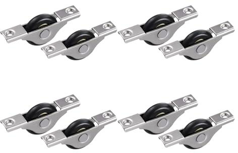 SOIMISS 8 Pièces Lot de Roulettes et Installation Facile en Nylon et Métal Galets à Roulement à Billes, Haute Durabilité pour Portes Coulissantes D'armoire pour Placard et Bureau