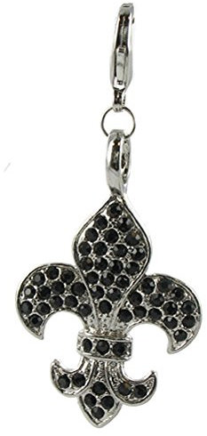 Charms Quiges Sliver placcato Ciondolo Fleur-de-Lys catenaccio Charm Click-on