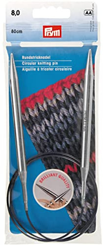 Prym 212214 Rundstricknadeln MS 80 cm 8,00 mm silberfarbig