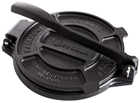 Victoria Tortilla Presse für Mexikanische Tortillas, Gusseisen 16,5 cm, Kolumbianische Pataconera Professionelle, Roti Maker für Tacos, Arepas, Quesadillas, Empanadas, Patacones