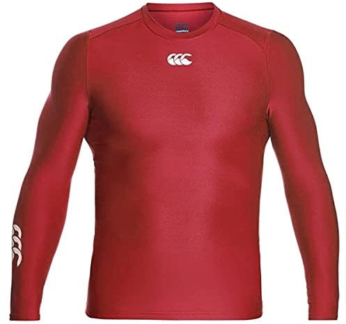 Canterbury Men's Thermoreg Long Sleeve Top | Compression Shirt | Base Layer Top with Heat Retention & Thermal Regulation, Flag Red, XS