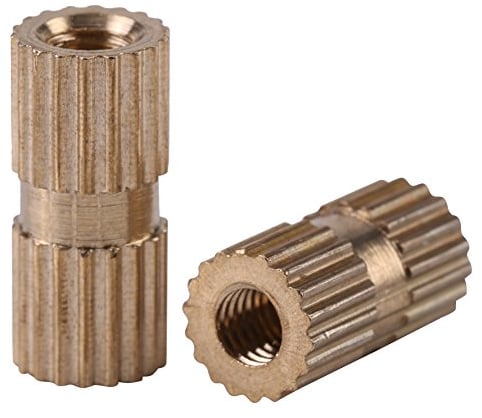 150Pcs M3 3 * 4 * 5 * 6 * 8 * 10 * 12 mm Thread Insert Nuts Assortment Kit Brass Knurled Threaded Round Insert Embedded Nuts with Plastic Box