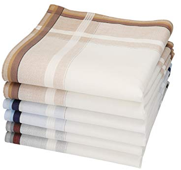 Betz 6 Stück Taschentücher Herrentaschentücher Stofftaschentücher Damen- Männertaschentücher 100% Baumwolle Größe 40x40 cm - Leo 5 Dessin 5