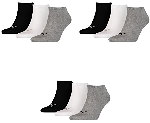 PUMA 9 Paar Sneaker Invisible Socken Gr. 35-49 Unisex für Damen Herren Füßlinge