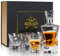 KANARS Whiskey Glasses and Decanter, Crystal Decanter, 800 ml Bottle with 4 x 300 ml Whiskey Glass, Gift for Grandfather Dad Friend Husband, Beautiful Gift Box, Set of 5