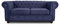 Sofa Chesterfield Asti 2-Sitzer, Couchgarnitur 2-er, Sofagarnitur, Couch mit Holzfüße, Polstersofa - Glamour Design (Blau (Capri 89))