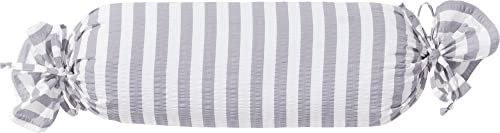 Erwin Müller Nackenrollenbezug Seersucker Ingolstadt Streifen grau Größe 40x15 cm Ø - schnell trocknend und bügelfrei (weitere Farben)
