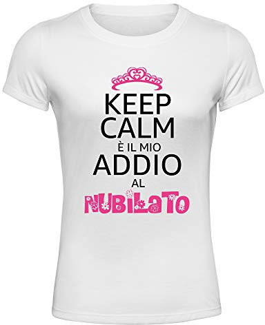 My Digital Print – t Shirt Donna, Keep Calm è Il Mio Addio al Nubilato, Gadget Addio al Nubilato Sposa, Maglie Addio al Nubilato in Cotone Maglietta Donna Manica Corta Accessori Addio al Nubilato (S)