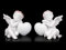 Engel Fantasy Figuren - Putten mit Herz - 2er Set | Elfe, Fee, Skulptur, Statue, Schutz-Engel, H 7+7,5 cm
