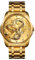 TONSHEN Herren Fashion Edelstahl Uhren Analog Quarz Datum Drache Armbanduhr (Gold)