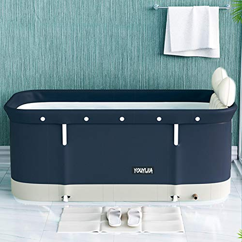 Vasca da bagno pieghevole per adulti, 120 cm, portatile, non gonfiabile, in PVC/SPA, in plastica spessa e autoportante, sauna vapore