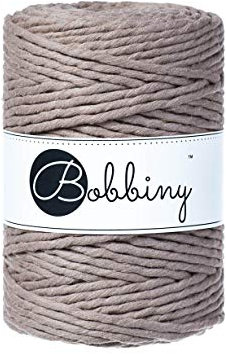 Bobbiny Makramee-Schnur, 5 mm, einlagig, 100 m, Kaffeefarben