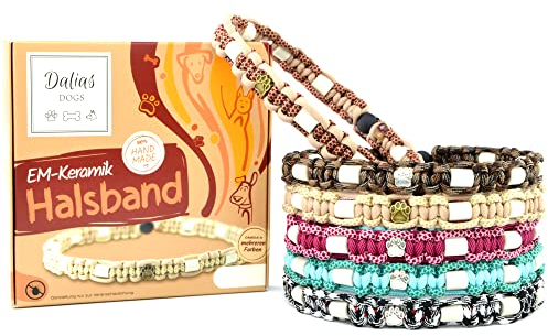 EM-Keramik-Halsband für Hunde & Katzen - Maßanfertigung EM-Band Original US-Paracord (Unter 20 cm, Himbeer)