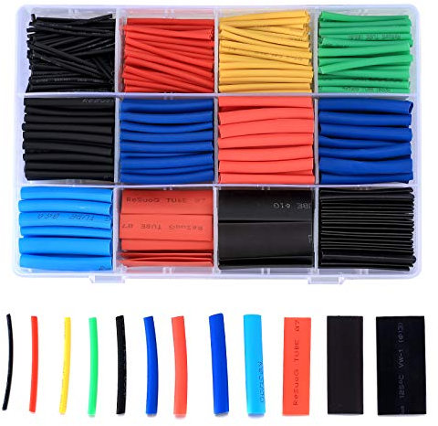560 Pcs Heat Shrink Tubing Kit, Electric Insulation Heat Shrink Wrap Cable Sleeve, Cable Wire Shrink Wrap Sleeving Connectors for Electrical Mechanical Protection(5 Colors/12 Sizes)