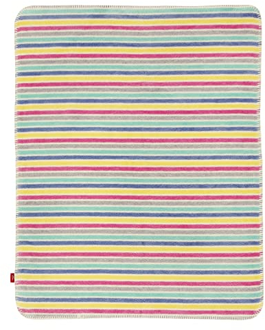 s.Oliver Babydecke 075x100 cm - Schmusedecke gestreifte Kinderdecke bunt, kuschelig weich und angenehm wärmend