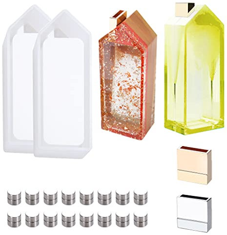 DIYBravo 2 Stück Epoxidharz Formen Sparschwein Haus Harz Resin Formen MüNze Gießform Schachtel mit deckel Resin Mold für Dekorationen Sparschwein (Piggy Bank Mold)