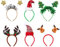 Lurrose 6Pcs Weihnachten Stirnbänder Weihnachten Stirnband Elfen Hut Weihnachten Baum Deer Geweih Stern Headwear Partei Haar Zubehör für Weihnachten Urlaub Parteien Foto Prop