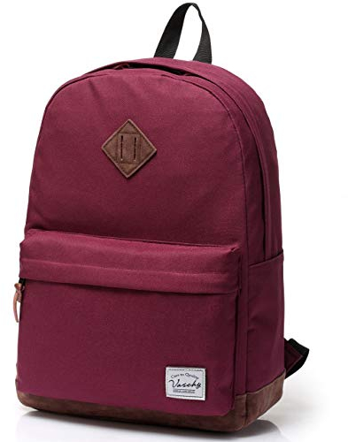 VASCHY Rucksack, Wasserabweisend 15.6 Zoll Daypack Schulrucksäcke Mädchen Jungen Teenager Herren Dame Rücksack Tagesrucksack für Reisen Arbeit Täglicher Rosa