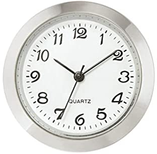 SELVA Mini-Einsteckwerk, Quarz, Lünette 30,5 mm, weißes Zifferblatt, Metallgehäuse, Farbe:arabisch/Silber