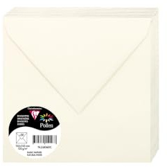 Clairefontaine 56060C 20 Umschlägen Pollen 16,5x16,5cm 120g Naturweiß