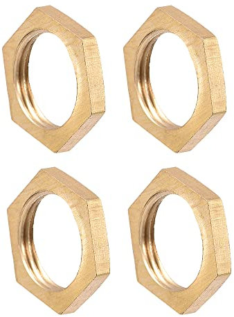 sourcing map G3/8 Lock Nut, Hex Brass Female Locknut for Plumbing 4pcs