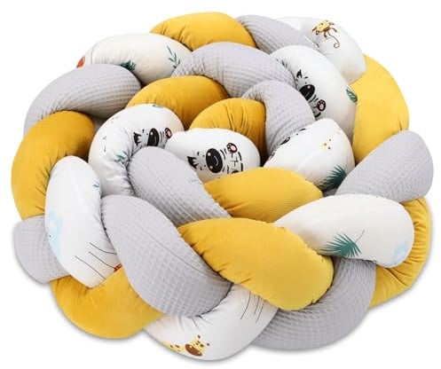 Totsy Baby Kuschelkissen Kinder Kissen Deko 200 cm - flauschig Dekokissen Kinderzimmer Kinderkissen Zierkissen geflochten Baumwolle Velvet Safari
