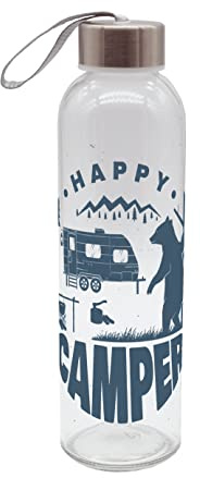 Gedalabels Trinkflasche Happy Camper 500ml Glas