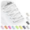 Stepace 2 Paires Élastiques Lacets avec Fermeture en métal, Plats Élastiques Lacets sans Nœud Universels pour Enfants et Adultes,Adaptés aux Chaussures de Sport Course Blanc