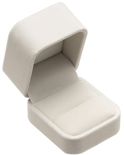 POKOFO Schmuck-Etui für Ring 50 x 60 x 45 mm Samt Ring-Box Schachtel Schatulle Geschenk-Verpackung (Weiß)
