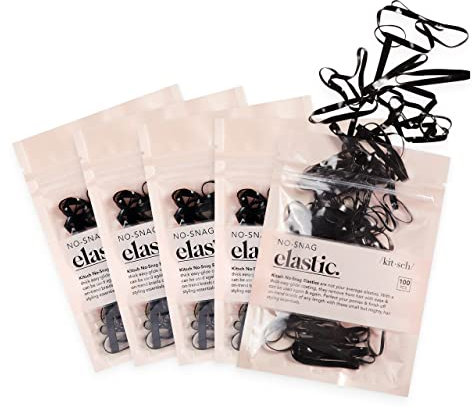 Kitsch Kleine elastische Haargummis, Gummibänder für Haare, Baby-Haargummis und kleine Haargummis, Haargummis und elastische Haarbänder, Haargummis für Damenhaar, 5 Stück, 500 Stück (schwarz)