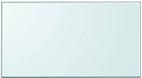 RONGQI Dessus de Table Rectangulaire en Verre Trempé 1200 x 650 mm, Plateau de Remplacement