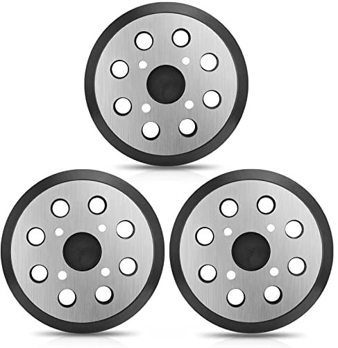 Sander Replacement Pad for Ryobi, 3 Pack 5 in 8 Hole Hook and Loop Orbital Metal Back Pad Compatible with Ryobi RS290 RS280 RS280VS RS281VS P411 Random Orbit Sander Replacement for Ryobi #030157001018