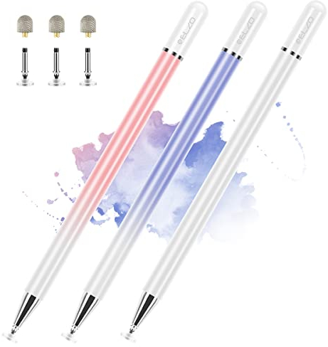ELZO Stylus Pens for Touch Screens, 2 in 1 Universal Stylus, Surface Pen, 100% Compatible with All Tablet Touch Screens for iPhone/iPad/Samsung/Huawei/Lenovo, Magnetic Cap, Stylus Pen Replacement